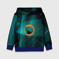 Детская толстовка Абстрактные светло-синие оттенки и мазки красок