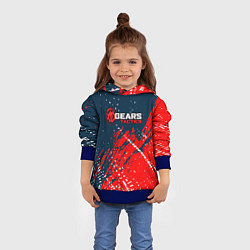 Толстовка-худи детская Gears of War - бела-красная текстура, цвет: 3D-синий — фото 2