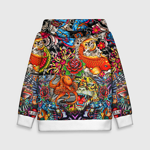 Детская толстовка Красочная иллюстрация / 3D-Белый – фото 1