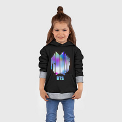 Толстовка-худи детская BTS gradient logo, цвет: 3D-меланж — фото 2