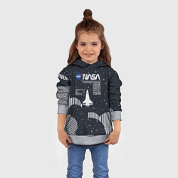 Толстовка-худи детская Nasa - облака звёзды, цвет: 3D-меланж — фото 2