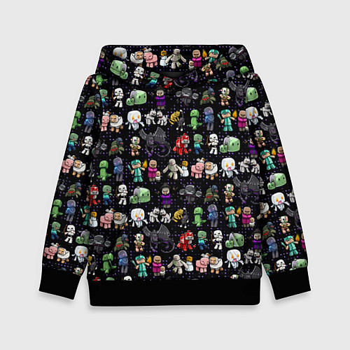 Детская толстовка Minecraft game characters / 3D-Черный – фото 1