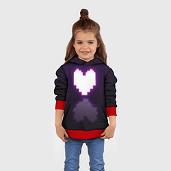 Толстовка-худи детская Undertale heart neon, цвет: 3D-красный — фото 2