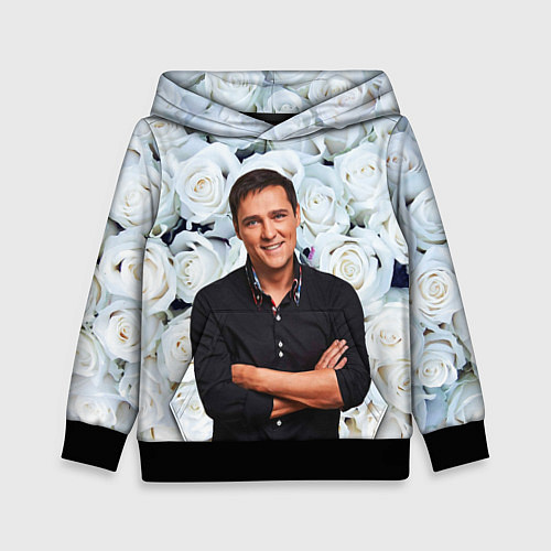 Детская толстовка Шатунов на фоне роз / 3D-Черный – фото 1