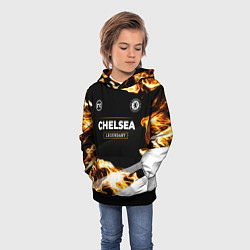 Толстовка-худи детская Chelsea legendary sport fire, цвет: 3D-черный — фото 2