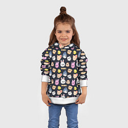 Толстовка-худи детская Skzoo pattern, цвет: 3D-белый — фото 2