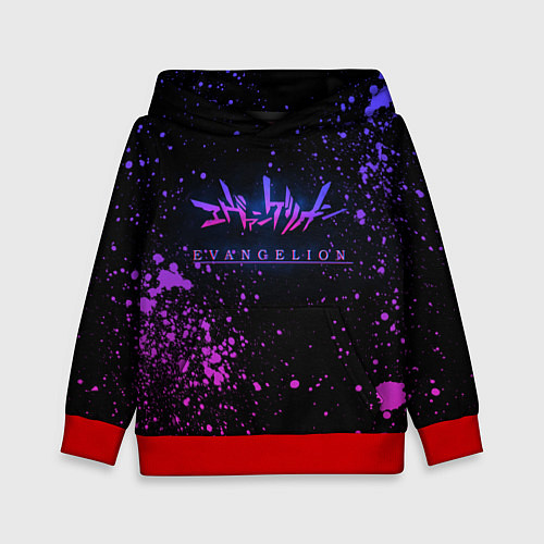 Детская толстовка Evangelion neon logo / 3D-Красный – фото 1