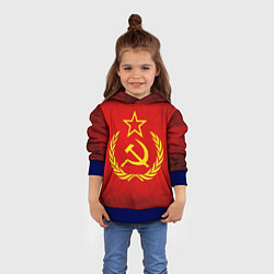 Толстовка-худи детская СССР - старый флаг, цвет: 3D-синий — фото 2