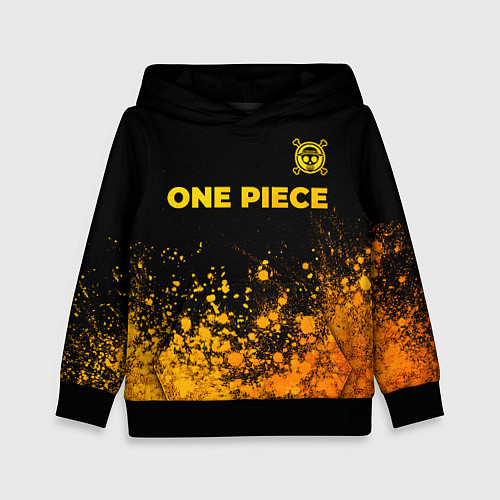 Детская толстовка One Piece - gold gradient: символ сверху / 3D-Черный – фото 1