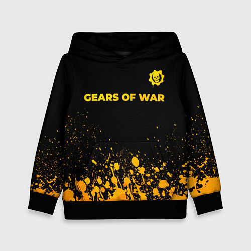 Детская толстовка Gears of War - gold gradient: символ сверху / 3D-Черный – фото 1
