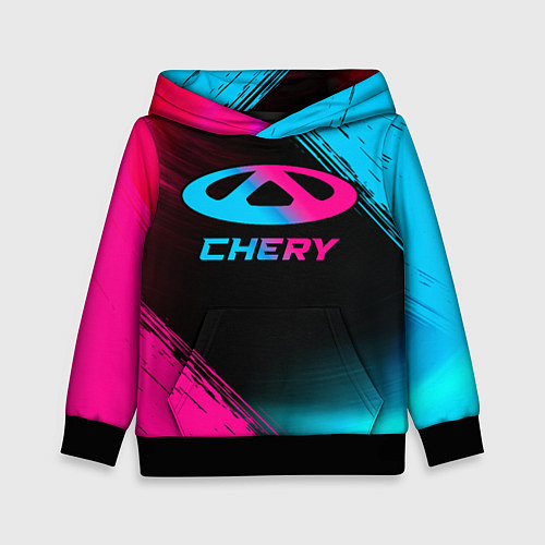 Детская толстовка Chery - neon gradient / 3D-Черный – фото 1