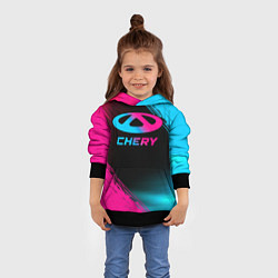 Толстовка-худи детская Chery - neon gradient, цвет: 3D-черный — фото 2