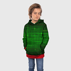 Толстовка-худи детская Нейросеть - текстура, цвет: 3D-красный — фото 2