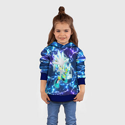 Толстовка-худи детская Ёж Сильвер, цвет: 3D-синий — фото 2