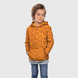 Толстовка-худи детская Halloween Pumpkin Pattern, цвет: 3D-меланж — фото 2