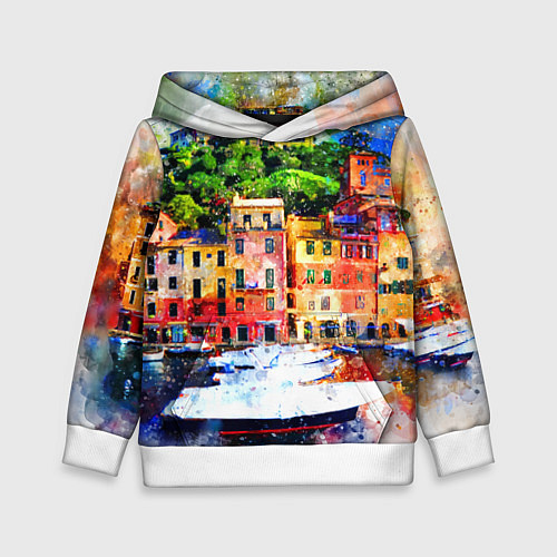Детская толстовка Картина красочный город / 3D-Белый – фото 1