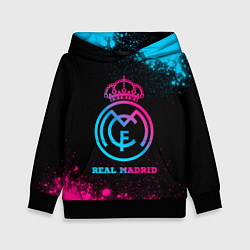 Толстовка-худи детская Real Madrid - neon gradient, цвет: 3D-черный