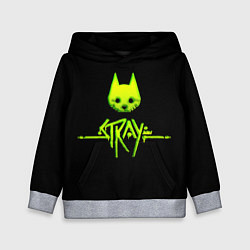 Толстовка-худи детская Stray green neon, цвет: 3D-меланж