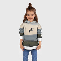 Толстовка-худи детская Чайка, цвет: 3D-белый — фото 2