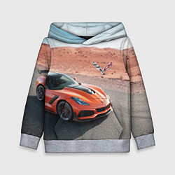 Толстовка-худи детская Chevrolet Corvette - Motorsport - Desert, цвет: 3D-меланж