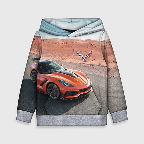 Детская толстовка Chevrolet Corvette - Motorsport - Desert / 3D-Меланж – фото 1