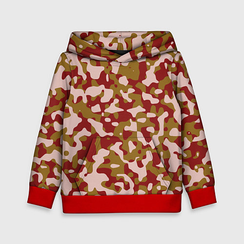 Детская толстовка Камуфляж German Desert / 3D-Красный – фото 1