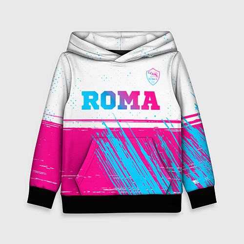 Детская толстовка Roma neon gradient style: символ сверху / 3D-Черный – фото 1