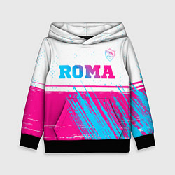 Толстовка-худи детская Roma neon gradient style: символ сверху, цвет: 3D-черный