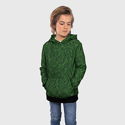 Толстовка-худи детская Зеленая камуфляжная трава, цвет: 3D-черный — фото 2