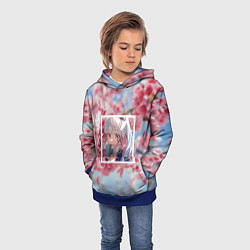 Толстовка-худи детская Камисато Аяка в квадрате, цвет: 3D-синий — фото 2