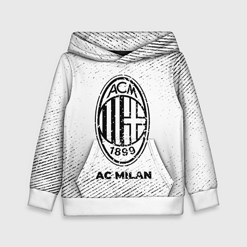 Детская толстовка AC Milan с потертостями на светлом фоне / 3D-Белый – фото 1