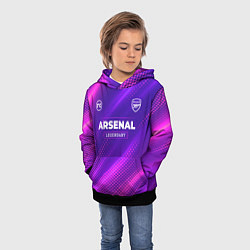 Толстовка-худи детская Arsenal legendary sport grunge, цвет: 3D-черный — фото 2