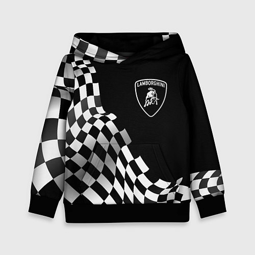 Детская толстовка Lamborghini racing flag / 3D-Черный – фото 1