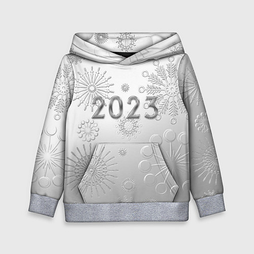Детская толстовка Новый год 2023 в снежинках / 3D-Меланж – фото 1