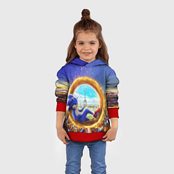 Толстовка-худи детская Соник в кино, цвет: 3D-красный — фото 2