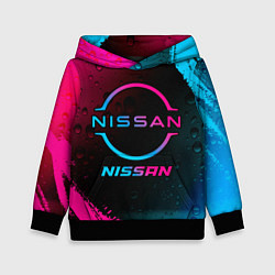 Толстовка-худи детская Nissan - neon gradient, цвет: 3D-черный
