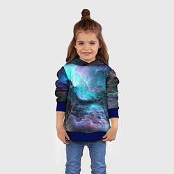 Толстовка-худи детская Спящий космос, цвет: 3D-синий — фото 2