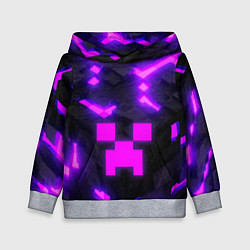 Толстовка-худи детская Майнкрафт розовый, цвет: 3D-меланж