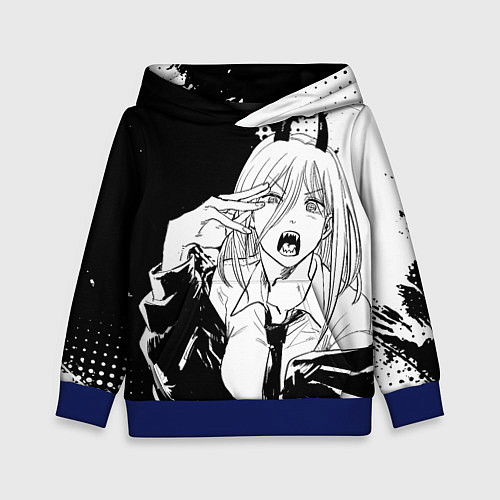 Детская толстовка Возмущенная Пауэр - Человек бензопила / 3D-Синий – фото 1