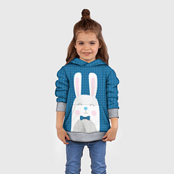 Толстовка-худи детская Мистер кролик, цвет: 3D-меланж — фото 2