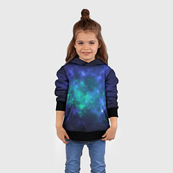 Толстовка-худи детская Космический пейзаж во Вселенной, цвет: 3D-черный — фото 2
