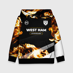 Толстовка-худи детская West Ham legendary sport fire, цвет: 3D-черный