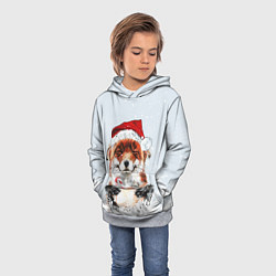 Толстовка-худи детская Merry Christmas foxy, цвет: 3D-меланж — фото 2