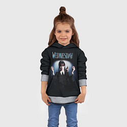 Толстовка-худи детская Уэнсдей и рука, цвет: 3D-меланж — фото 2
