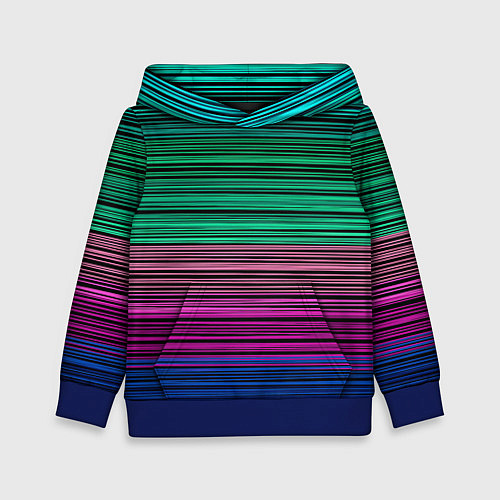 Детская толстовка Разноцветные неоновые шелковые нити / 3D-Синий – фото 1