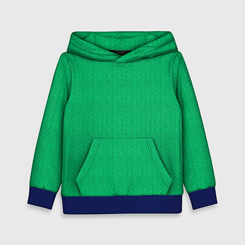 Детская толстовка Зеленый вязаный свитер / 3D-Синий – фото 1