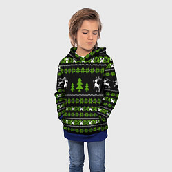 Толстовка-худи детская Новогодний свитер - Крипер, цвет: 3D-синий — фото 2