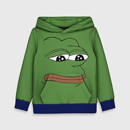 Детская толстовка Лягушонок Pepe грустит / 3D-Синий – фото 1