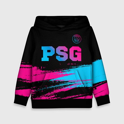 Детская толстовка PSG - neon gradient: символ сверху / 3D-Черный – фото 1