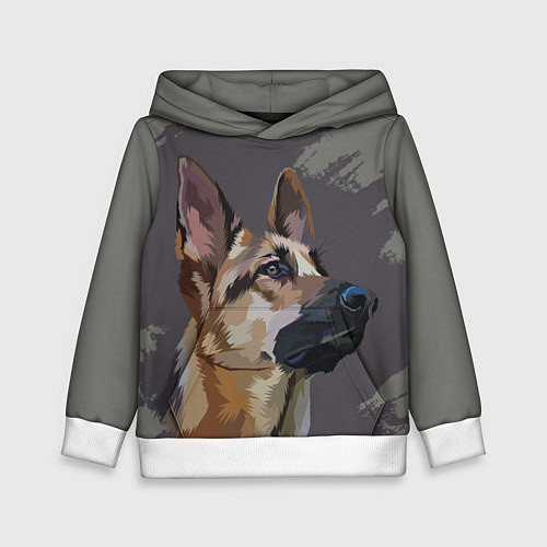 Детская толстовка Голова немецкой овчарки / 3D-Белый – фото 1